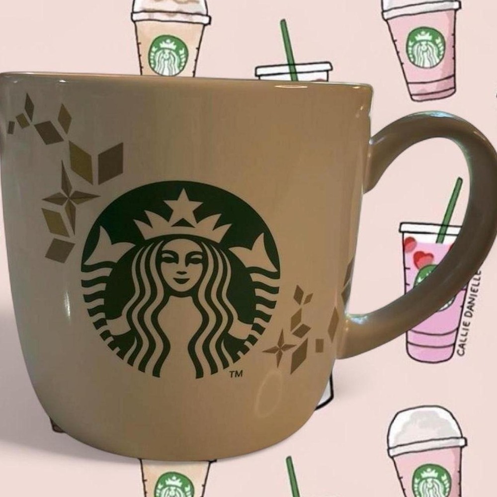 2013 Christmas holiday Starbucks white mug with green logo Perfect gift